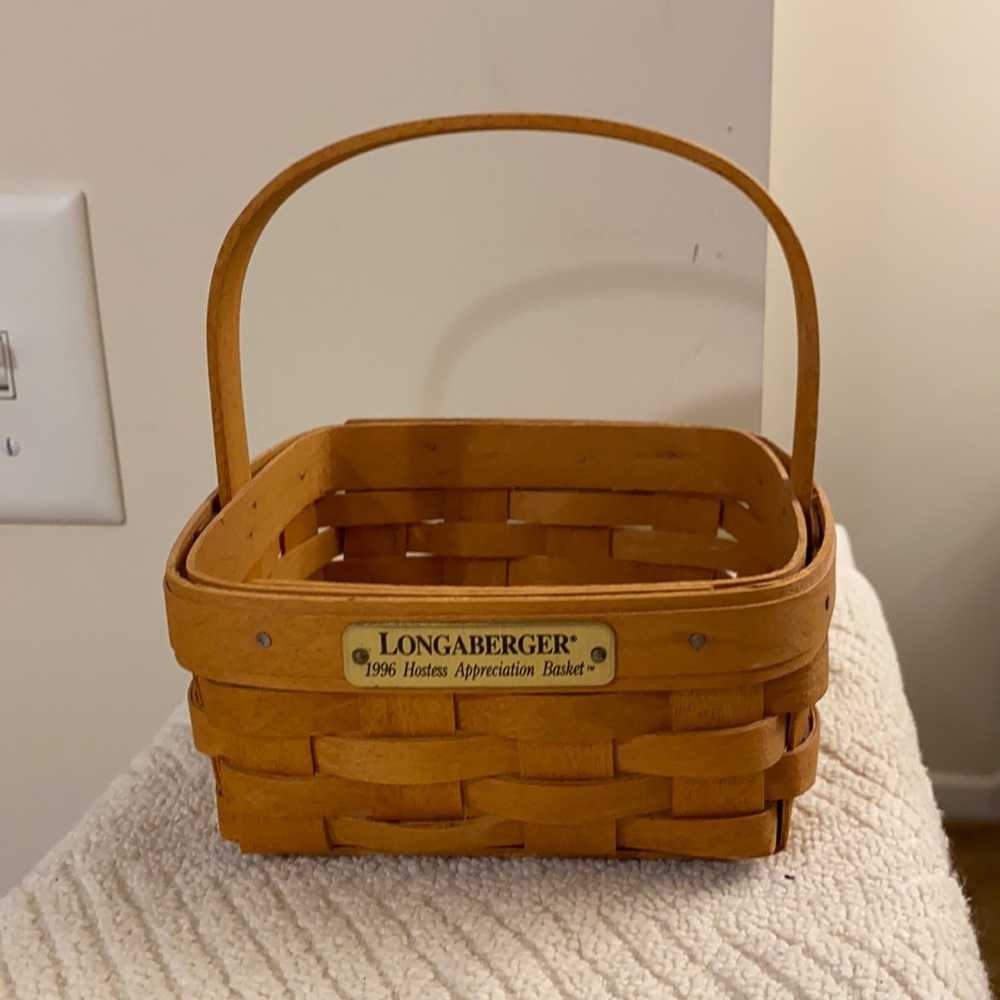 Vintage Longaberger 1996 Brown Square Hostess Appreciation Collectible Basket